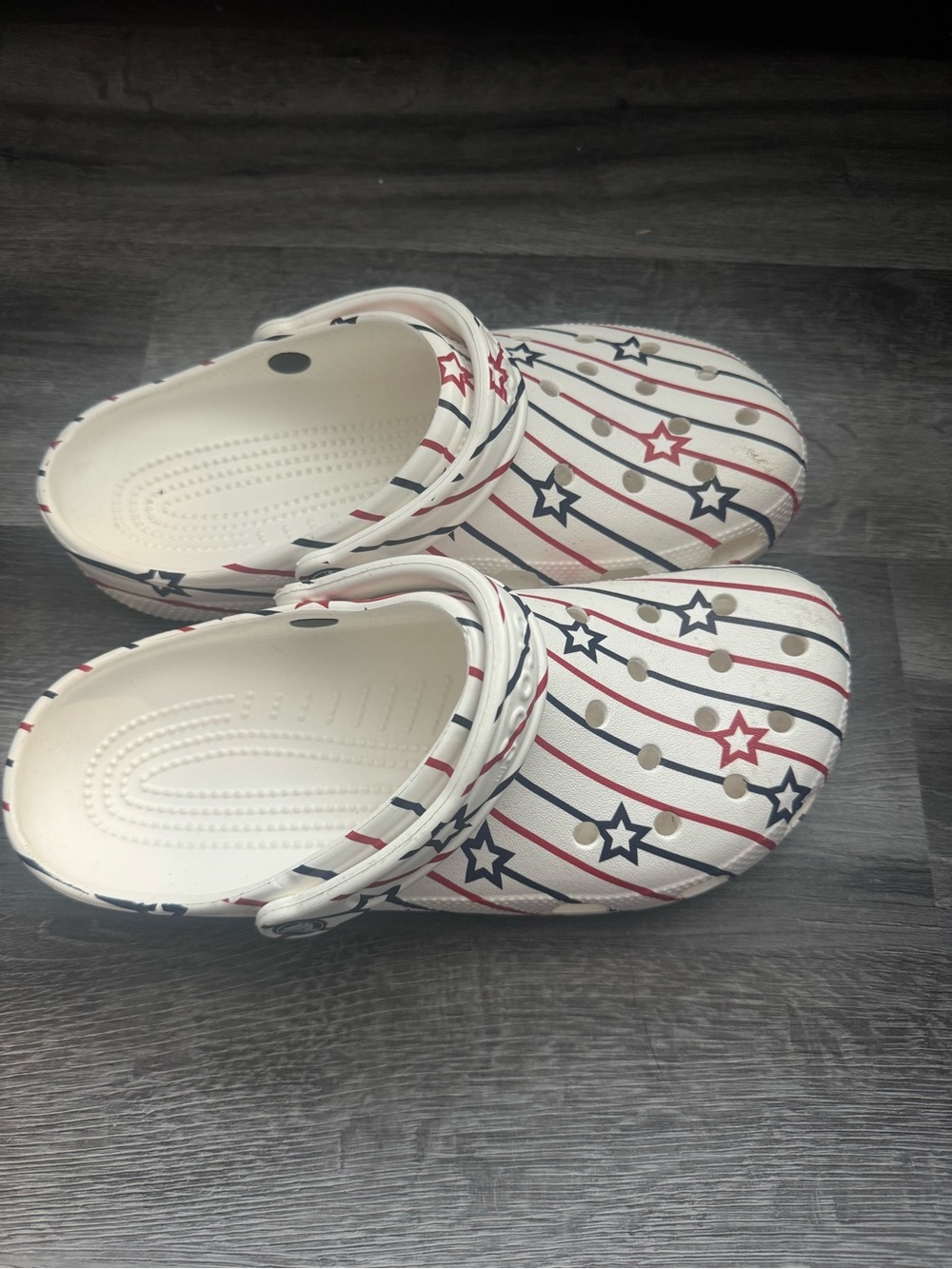 Men’s Crocs White Star-Print Slip-On Clog
